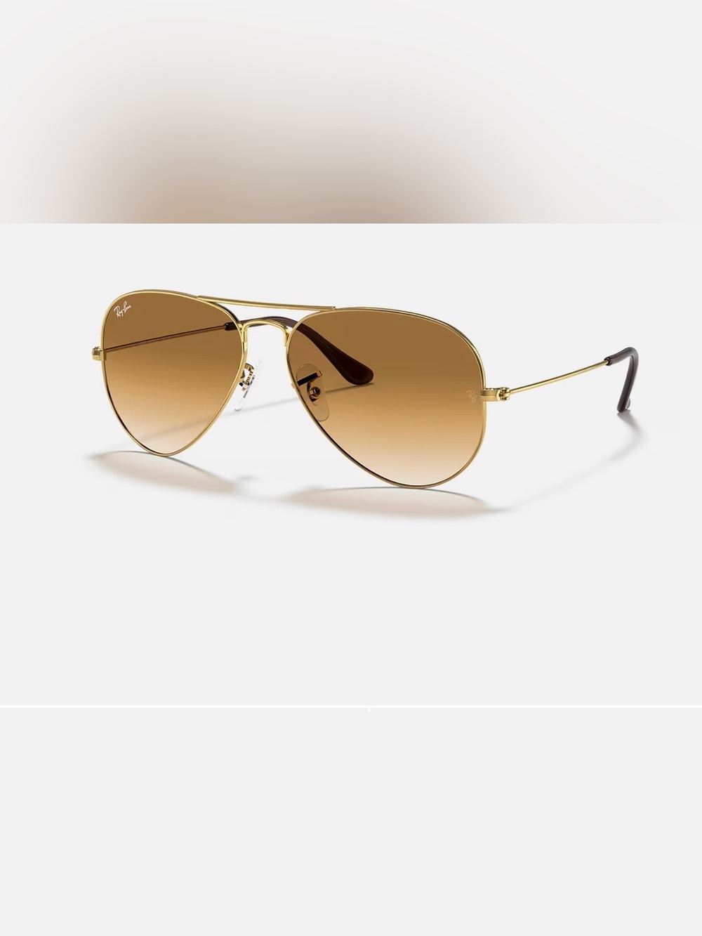 Ray-Ban Aviator Clear Gradient Brown Arista Sunglasses NWT